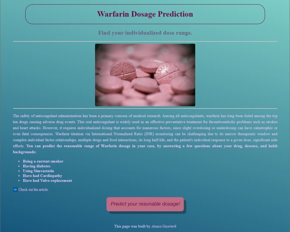 Warfarin Prescription App preview